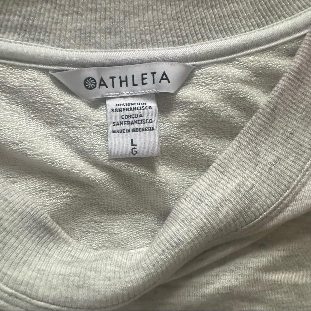 Athleta Cream Lightweight Split-Back Sweatshirt - image 3
